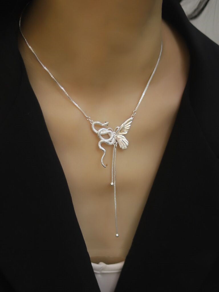 Maison Butterfly & Serpent Pendant Necklace