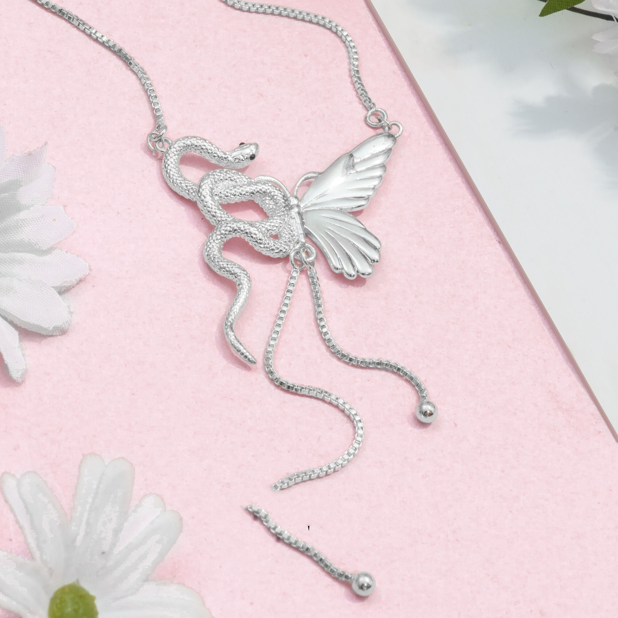 Maison Butterfly & Serpent Pendant Necklace