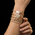 Bracelet stack on model - front