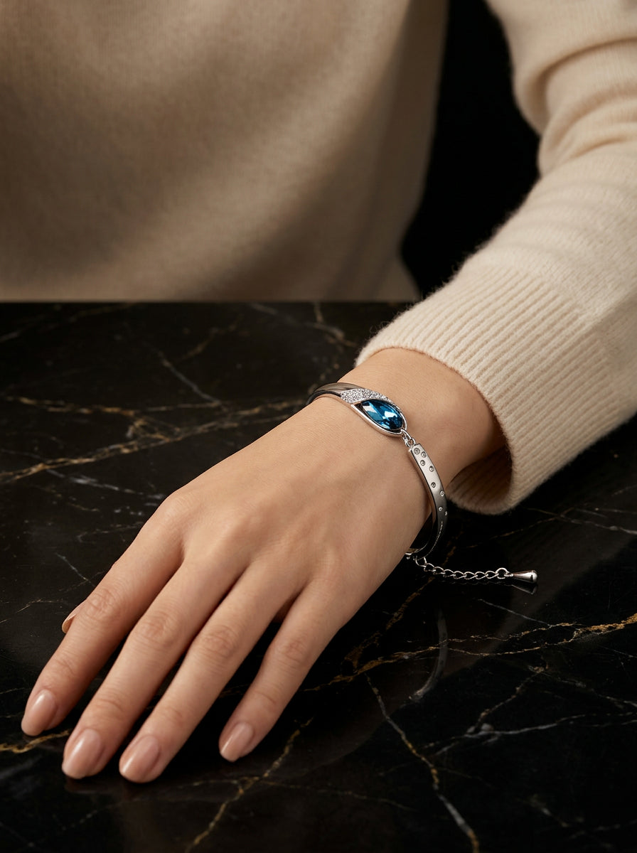 Cendrillon Crystal Slipper Bracelet on model — front view