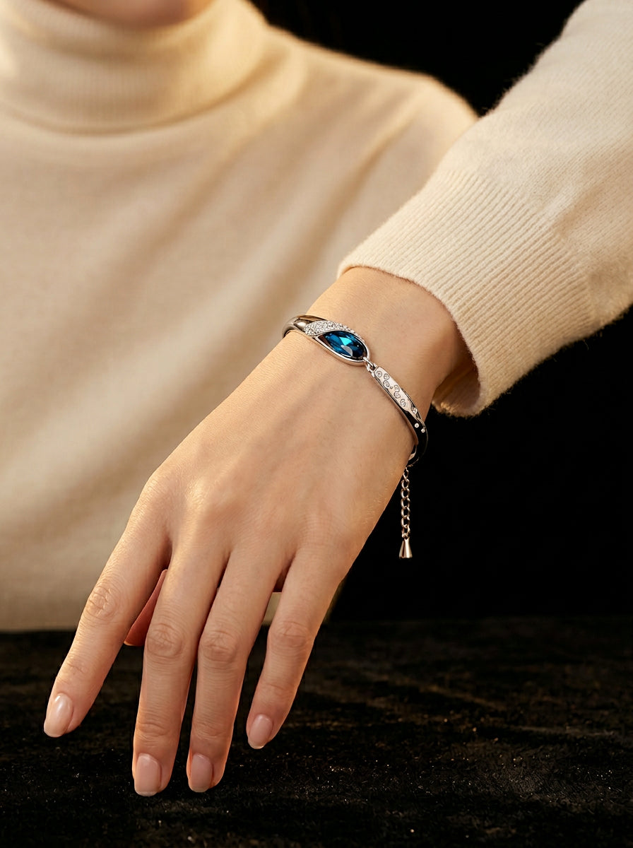 Cendrillon Crystal Slipper Bracelet on model — side view