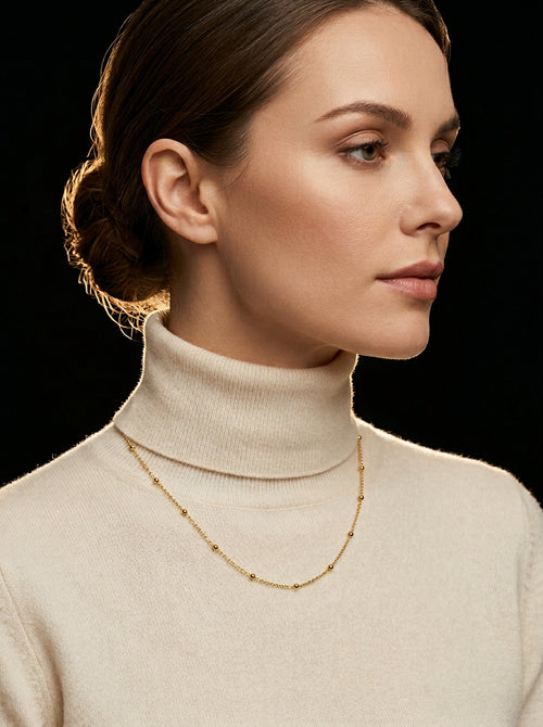Aurelia Beaded Chain Necklace - Gold